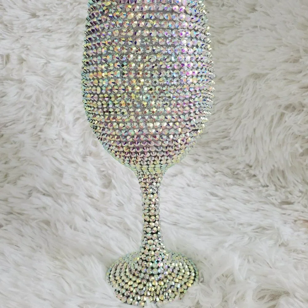 Bling Wine Glass, Rhinestone Tumbler, Bedazzled Cup